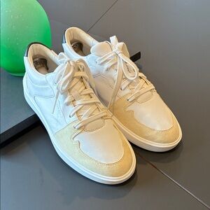 EUC- Cole Haan Grand, White Leather w/ Tan Suede and Brown Trim, 7B, Very Light